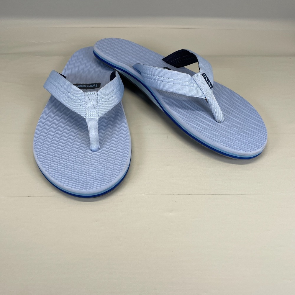 Hari Mari Dunes Flip Flops Mens Size 13 Blue Fabric Sandals Slip On Casual Shoes